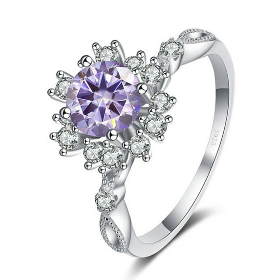 1ct Moissanite Engagement Rings for Women Round Cut D Color VVS1 Sterling Silver Diamond Rings Moissanite Anniversary Promise Wedding Rings for Women with Certificate