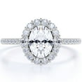 1ct Oval & Round Cut Lab Grown Diamond 18k White Gold over Halo Ring