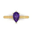 thumbnail image 1 of Solitaire Engagement Ring for Women - 1ct Natural Amethyst in 14K Yellow Gold Promise Ring, 1 of 6