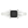 thumbnail image 1 of 1ct Princess Cut Black Natural Onyx 18k White Gold Engraving Statement Bridal Wedding Solitaire Designer Ring Size 5, 1 of 5