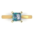 thumbnail image 1 of Clara Pucci 14K Yellow Gold 1ct BlueMoissanite Solitaire Ring for Women, 1 of 8