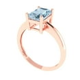 thumbnail image 1 of 1ct Princess Cut Blue Natural Swiss Blue Topaz 18k White Gold Engraving Statement Bridal Wedding Solitaire Designer Ring Size 7.25, 1 of 7