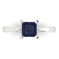 thumbnail image 1 of 1ct Princess Cut Blue Sapphire 18k Yellow Gold Engraving Statement Bridal Wedding Solitaire Designer Ring Size 4, 1 of 5