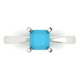 thumbnail image 1 of Clara Pucci 14K White Gold 1ct Turquoise Solitaire Ring for Women, 1 of 8