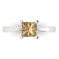 thumbnail image 1 of Clara Pucci 14K White Gold 1ct Champagne Solitaire Ring for Women, 1 of 8