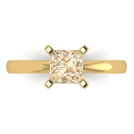 Clara Pucci 14K Yellow Gold 1ct Morganite Solitaire Ring for Women