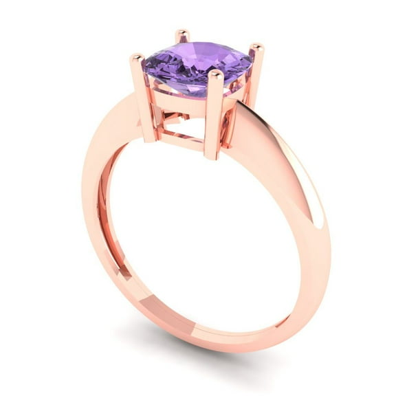 1ct Princess Cut Pink Tourmaline 18k Yellow Gold Engraving Statement Bridal Wedding Solitaire Designer Ring Size 5.25