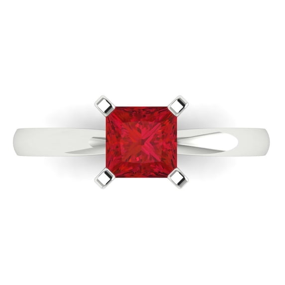 Clara Pucci 14K White Gold 1ct Tourmaline Solitaire Ring for Women