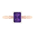 thumbnail image 1 of Solitaire Engagement Ring for Women - 1ct Natural Amethyst in 14K Rose Gold Promise Ring, 1 of 5