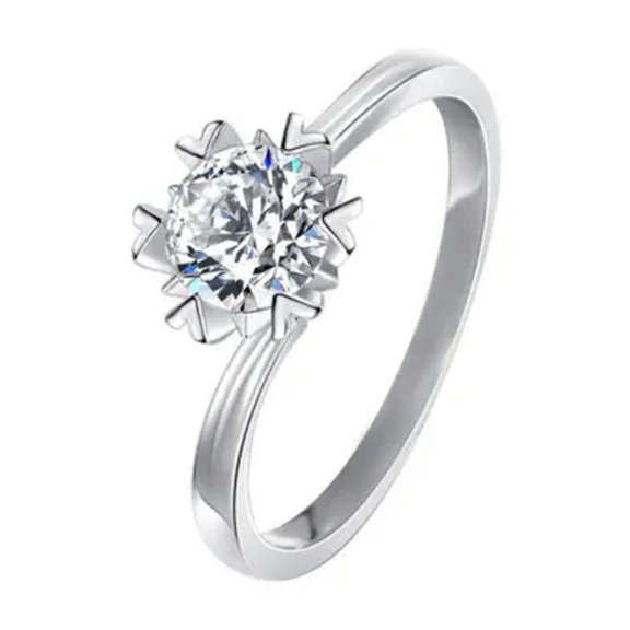 1ct Round AAA Cz Band Female Gift 925 Silver Women's Wedding Party Ring Sz 4-9.5