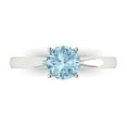 thumbnail image 1 of Clara Pucci 14K White Gold 1ct Aquamarine Solitaire Ring for Women, 1 of 8