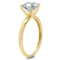 thumbnail image 1 of 1 ct Round Cut Natural Swiss Blue Topaz Solitaire Engagement Ring for Women in 18K Yellow Gold, 1 of 2