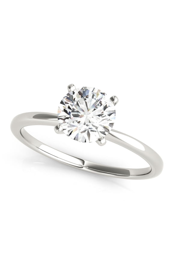1ct Round Diamond Solitaire Engagement ring in 14k White Gold