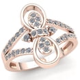 thumbnail image 1 of 1ct Round Not Enhanced Ladies Accent Bow Anniversary Engagement Ring Solid 10K Rose, White or Yellow Gold H SI2, 1 of 3