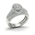 thumbnail image 1 of 1ct TDW Diamond 14K White Gold Cluster Halo Bridal Set, 1 of 4