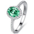 thumbnail image 1 of 1ct Women Moissanite Engagement Rings Oval Cut D Color VVS1 Clarity S925 Sterling Silver Diamond Rings Yellow Moissanite Rings for Women with Certificate, 1 of 8