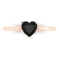 thumbnail image 1 of 1.25 ctw Solitaire Anniversary Ring for Women | Heart Cut Natural Onyx | Hyperallergenic Solid 14K Rose Gold, 1 of 5