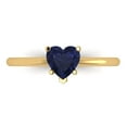 thumbnail image 1 of 1.25 ct Heart Cut Simulated Blue Sapphire Solitaire 18K Yellow Gold Womens Engagement Ring, 1 of 5