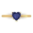 thumbnail image 1 of 1.25 ctw Solitaire Anniversary Ring for Women | Heart Cut Simulated Tanzanite | Hyperallergenic Solid 18K Yellow Gold, 1 of 5