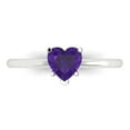 thumbnail image 1 of 1.25 ctw Solitaire Anniversary Ring for Women | Heart Cut Natural Amethyst | Hyperallergenic Solid 18K White Gold, 1 of 5