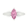 thumbnail image 1 of 1 ct Marquise Cut Simulated Pink Diamond Solitaire 18K White Gold Womens Engagement Ring, 1 of 5