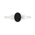 thumbnail image 1 of 1 ct Oval Cut Natural Onyx Solitaire 18K White Gold Womens Engagement Ring, 1 of 5