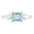 thumbnail image 1 of Clara Pucci 14K White Gold Solid Gold Blue Solitaire Anniversary Ring for Women - 1 cttw Princess Cut, 1 of 8