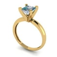 thumbnail image 1 of 1ct princess cut blue moissanite 14k yellow gold Bridal Wedding Engagement Promise Anniversary Ring for Women size 9.75, 1 of 7
