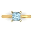 thumbnail image 1 of Clara Pucci 14K Yellow Gold Solid Gold Aquamarine Solitaire Anniversary Ring for Women - 1 cttw Princess Cut, 1 of 8