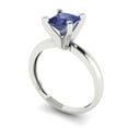 thumbnail image 1 of 1ct princess cut blue tanzanite 14k white gold Bridal Wedding Engagement Promise Anniversary Ring for Women size 3.75, 1 of 7