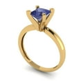thumbnail image 1 of 1ct princess cut blue tanzanite 18k yellow gold Bridal Wedding Engagement Promise Anniversary Ring for Women size 10.75, 1 of 7