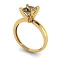 thumbnail image 1 of 1ct princess cut champagne Zircon 18k yellow gold Bridal Wedding Engagement Promise Anniversary Ring for Women size 10.25, 1 of 7