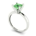 thumbnail image 1 of 1ct princess cut green Zircon 18k white gold Bridal Wedding Engagement Promise Anniversary Ring for Women size 5, 1 of 7