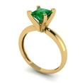 thumbnail image 1 of 1ct princess cut green emerald 18k yellow gold Bridal Wedding Engagement Promise Anniversary Ring for Women size 9.25, 1 of 7