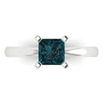 thumbnail image 1 of Clara Pucci 14K White Gold Solid Gold LondonBlueTopaz Solitaire Anniversary Ring for Women - 1 cttw Princess Cut, 1 of 8