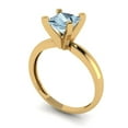 thumbnail image 1 of 1ct princess cut natural sky blue topaz 18k yellow gold Bridal Wedding Engagement Promise Anniversary Ring for Women size 10.25, 1 of 7