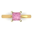 thumbnail image 1 of Clara Pucci 14K Yellow Gold Solid Gold Pink Solitaire Anniversary Ring for Women - 1 cttw Princess Cut, 1 of 8
