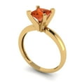 thumbnail image 1 of 1ct princess cut red Zircon 18k yellow gold Bridal Wedding Engagement Promise Anniversary Ring for Women size 9, 1 of 7