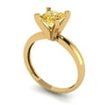 thumbnail image 1 of 1ct princess cut yellow moissanite 14k yellow gold Bridal Wedding Engagement Promise Anniversary Ring for Women size 7.75, 1 of 7