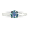 thumbnail image 1 of 1 ctw Solitaire Anniversary Ring for Women | Round Cut Blue Moissanite | Hyperallergenic Solid 14K White Gold, 1 of 5