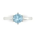 thumbnail image 1 of Clara Pucci 14K White Gold Solid Gold Aquamarine Solitaire Anniversary Ring for Women - 1 cttw Round Cut, 1 of 8