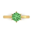 thumbnail image 1 of Clara Pucci 14K Yellow Gold Solid Gold Green Solitaire Anniversary Ring for Women - 1 cttw Round Cut, 1 of 8