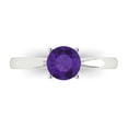 thumbnail image 1 of 1 tcw Round Cut Engagement Ring for Women, Natural Amethyst Solitaire Bridal Promise Ring for Her in 14K White Gold, 1 of 5