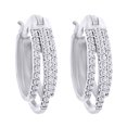 thumbnail image 1 of AFFY (1cttw) Round Cut White Natural Diamond Hoop Earring In 10k White Gold, 1 of 1