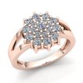 thumbnail image 1 of 1ctw Round Brilliant Cut Ladies Bridal Cluster Flower Anniversary Engagement Ring Solid 10K Rose, White or Yellow Gold GH SI1, 1 of 3