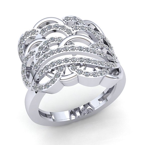 1ctw Round Cut Diamond Ladies Bridal Interlinked Anniversary Wedding Band Solid 14K Rose, White or Yellow Gold IJ SI2