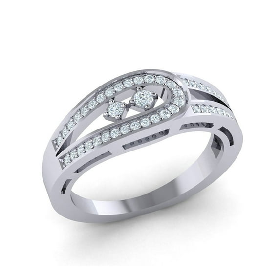 1ctw Round Cut Diamond Prong Bridal Fancy Stylized Wedding Band Ring Anniversary Solid 14K Gold GH I1