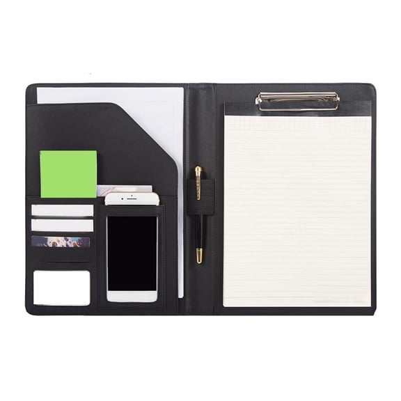1eatherConference Folder with Writing Pad1eatherClipboard Folder with Card Pocket Pen Slot for Meeting and Conference