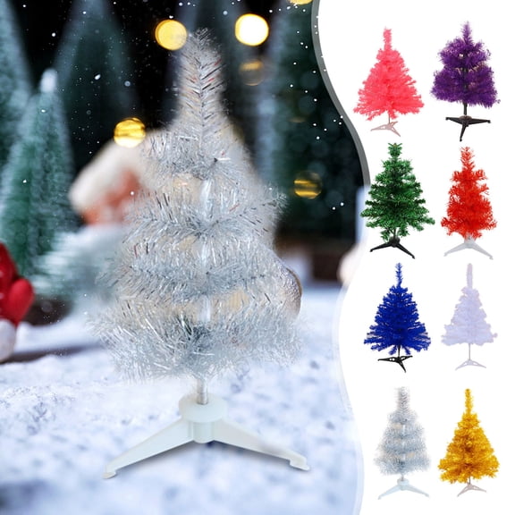 1ft/11.8in Artificial Christmas Tree Xmas Pine Tree with PVC Leg Stand Base Holiday Decoration