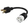 thumbnail image 1 of 1ft 12 AWG 20A 250V Heavy-Duty Power Cord NEMA L6-20P to 5-20R Black, 1 of 3